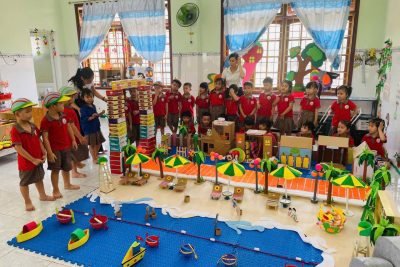 HOẠT ĐỘNG VUI CHƠI Ở CÁC GÓC CỦA CÁC BẠN NHỎ LỚP CHỒI A