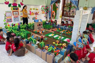 CHƠI VÀ HOẠT ĐỘNG Ở CÁC GÓC CỦA CÁC BẠN NHỎ CHỒI B